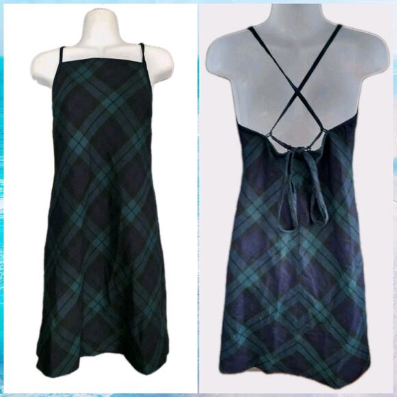 Ralph Lauren Plaid Label Dresses & Skirts - Ralph Lauren Tartan Vintage Plaid Label Women Y2K Strappy Sleeveless Wool Size 4